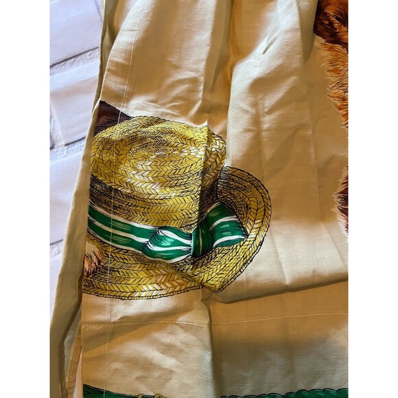 Vintage Half Apron Border Collie Puppy Dog with Sun Hat Tan Ties in Back - Picture 3 of 9